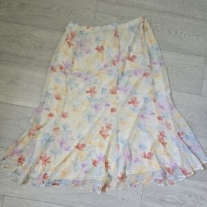 Leslie Fay Pastel Floral Skirt